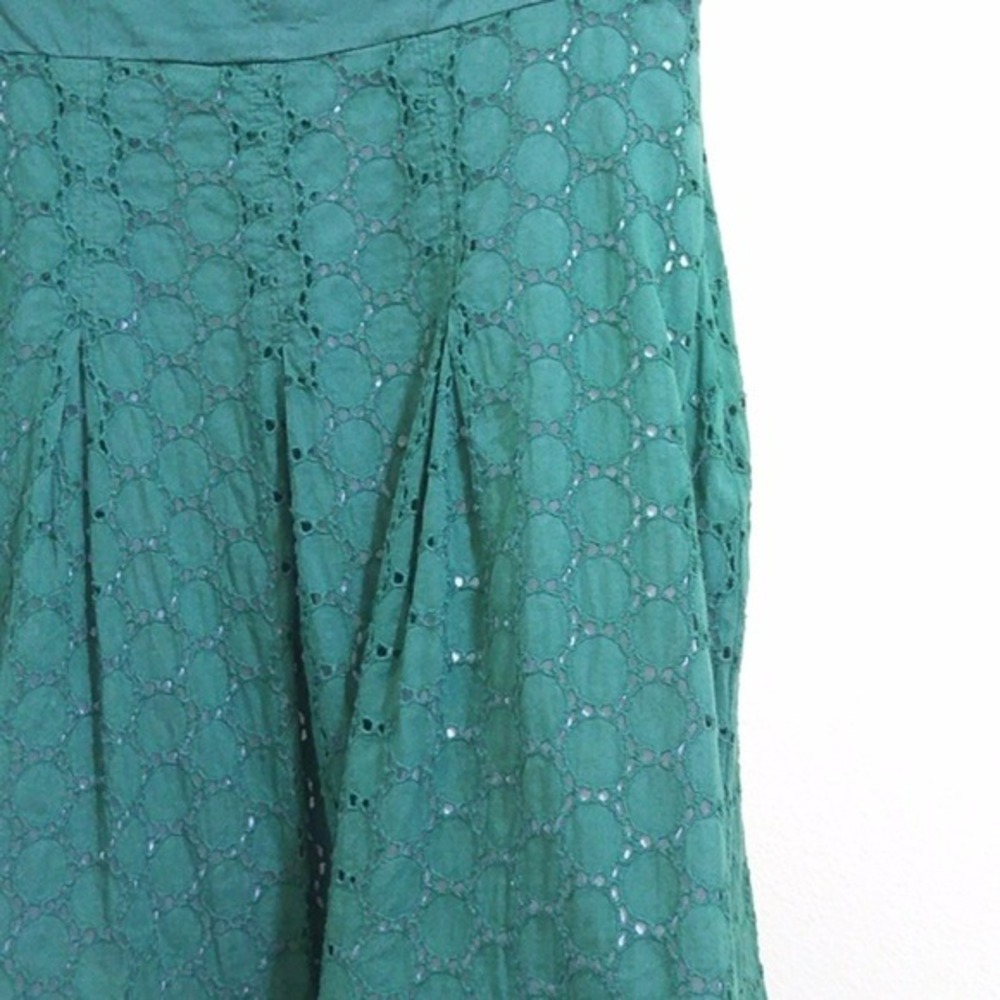 Strapless Green Eyelet Mini Dress - Size‎ 2 - Picture 2 of 9